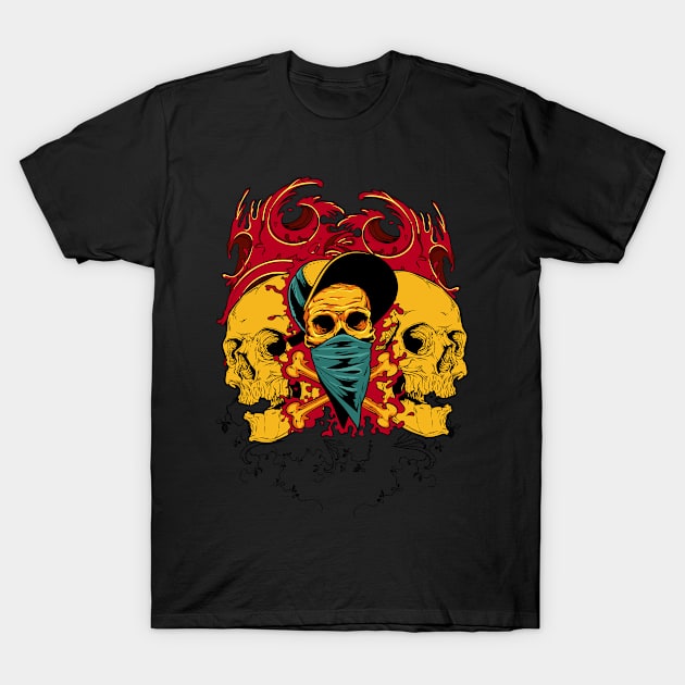 Skulls And Flames T-Shirt by ARGD22